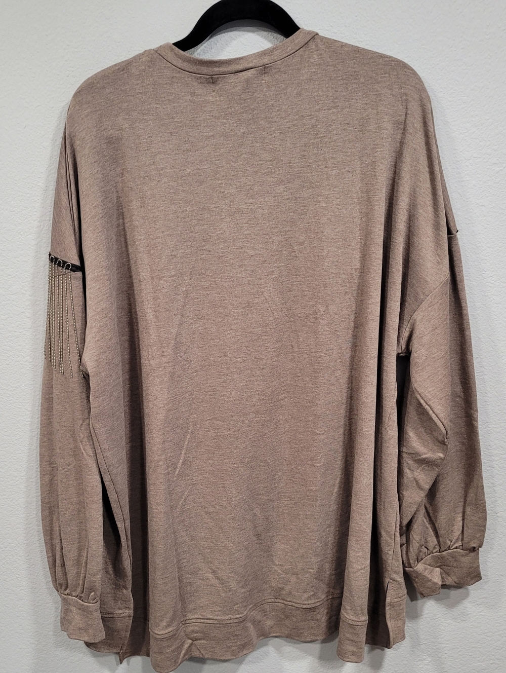 Rowdy Crowd Women's Western Sequin Bronco Metal-Fringe Sweatshirt Top 2XL - Picture 2 of 10